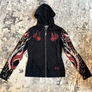 Harley Davidson tattoo design zip up jacket